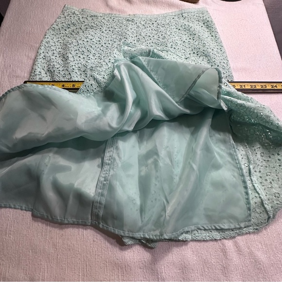 Jones Wear Women’s Lined Lace Mint Green Skirt Set Size 14 - Picture 15 of 16